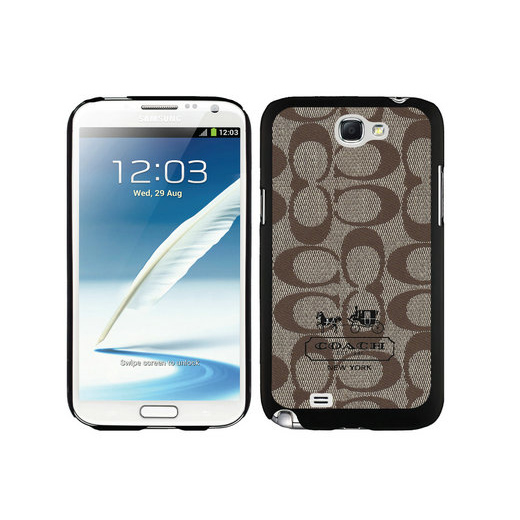 Coach In Signature Beige Samsung Note 2 Cases DTH - Click Image to Close